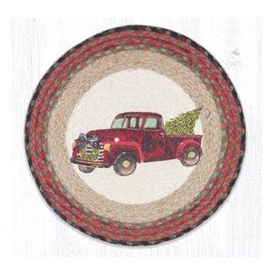 CHRISTMAS RED TRUCK ROUND
BRAIDED PLACEMATS